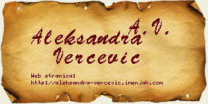 Aleksandra Verčević vizit kartica